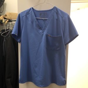 Figs Ceil Blue Scrub Top